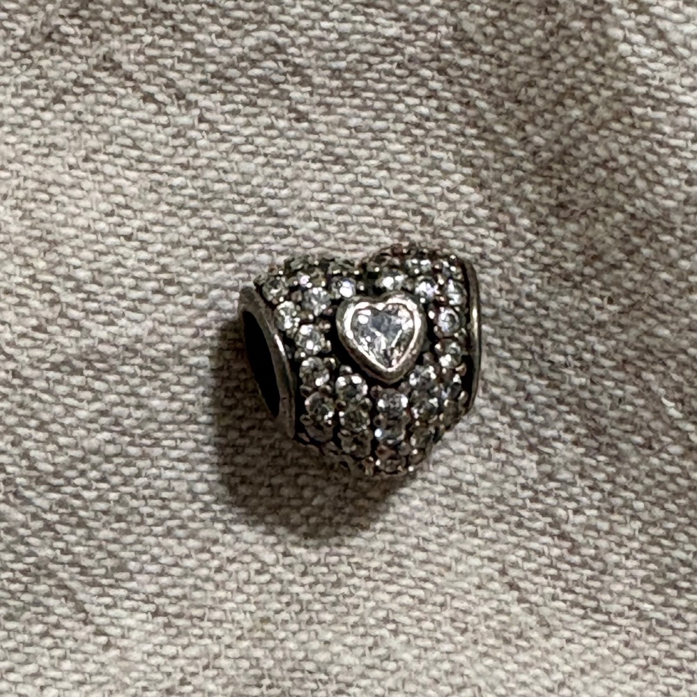 Pandora Sterling Silver Pave Clear CZ Heart Charm ALE S925 791052CZ